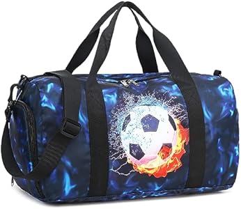 Kids Duffle Bag Boys Girls Overnighter Travel Sport Gym Bag Weekender Carry On Shoulder Bag with Shoe Compartment & Wet Pocket LEDAOU