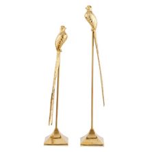 Стелла и amp; Набор из 2 предметов: золотая металлическая скульптура птицы Eve Tall Stella & Eve