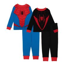 Toddler Boy Marvel Spider-Man Peter Parker & Miles Morales 4-Piece Tops & Bottoms Pajama Set Licensed Character
