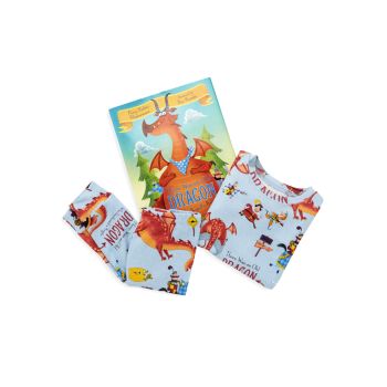 Little Boy's There Was An Old Dragon Who Swallowed A Night 3-Piece Pajama &amp; Book Set BOOKS TO BED