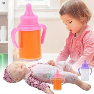 2pcs Baby Dolls Feeding Bottle Set Doll Accessory Disappearing Milk Juice Pretend Play Toy For Kids 45ml Sandistore