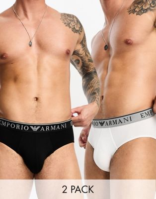 Набор из двух черно-белых трусов Emporio Armani Bodywear Emporio Armani