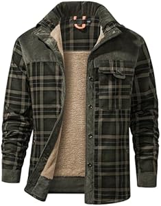 Mr.Stream Men's Outdoor Casual Vintage Long Sleeve Plaid Flannel Button Down Shirt Jacket Mr.Stream