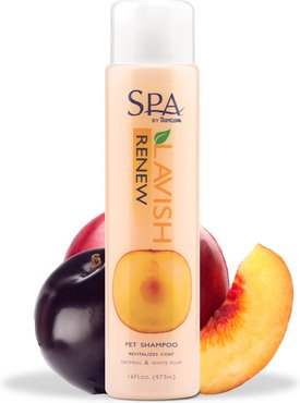 TropiClean Spa Renew Oatmeal Dog & Cat Shampoo, Luscious Sweet Plum & Peaches Scent TropiClean