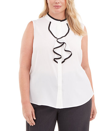 Блуза большого размера с оборками и окантовкой Calvin Klein