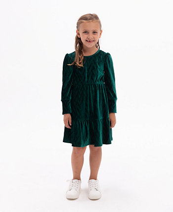 Бархатное многоуровневое платье с длинными рукавами для маленьких девочек Rare Editions