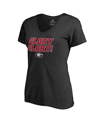 Черная женская футболка Georgia Bulldogs Hometown Collection Glory Glory с v-образным вырезом Fanatics