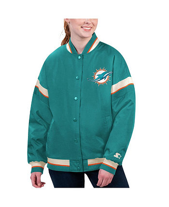 Женская университетская куртка на пуговицах Aqua Miami Dolphins Tournament Starter