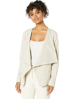 Жакет в тонкую полоску из льна с драпировкой спереди в цвете All Natural Blank NYC