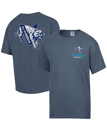 Мужская стальная потертая футболка с логотипом Villanova Wildcats в винтажном стиле Comfortwash