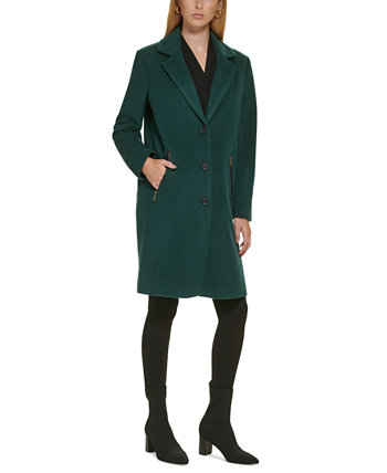 Женское миниатюрное пальто-ходокер с пуговицами и карманом на молнии спереди, созданное для Macy's DKNY
