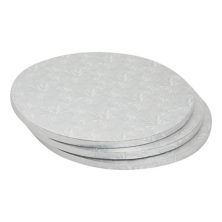 12 Inch Cake Drum, Silver Round Boards Cardboard for Wedding (1/2 Inch Thick, 3 Pack) Juvale
