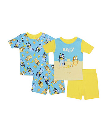 Toddler Boys Pajamas, 4 Piece Set Bluey
