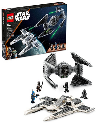 LEGO Star Wars 75348 Мандалорианский Истребитель Клык против Перехватчика TIE с минифигурками Мандалорца, Командира Флота Мандалорцев и Пилота TIE Lego