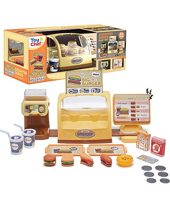 Counter Top Burger Station Set Toy Chef