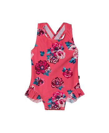 Сплошной купальный костюм с принтом для девочек, розовые розы - для малышей|ребенок Deux par Deux