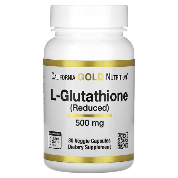 L-Глутатион (Сниженная форма) - 500 мг - 30 Вегетарианских Капсул - California Gold Nutrition California Gold Nutrition