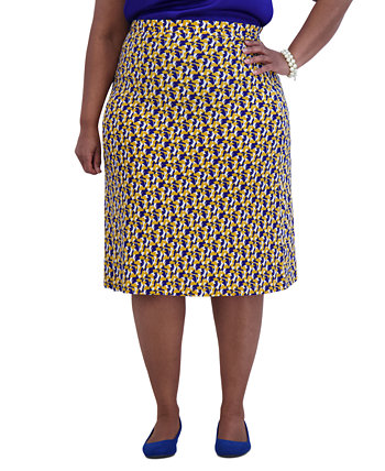 Women's Printed Ity Pull-On A-Line Skirt Kasper