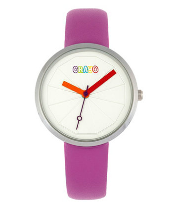 Метрические часы унисекс с черным, красным, фиолетовым, розовым, желтым или бирюзовым ремешком из кожзаменителя, 37 мм Crayo