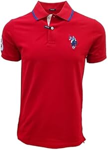 U.S. Polo Assn. Men's Short-Sleeve Polo Shirt with Applique, Casual Summer Slim Fit Polo Shirt With Contrast Color U.S. Polo Assn.