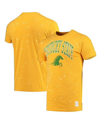 Мужская золотая футболка Kentucky State Thorobreds Bleach Splatter Original Retro Brand