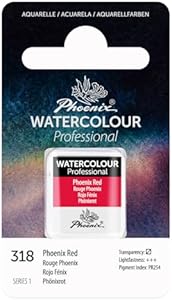 PHOENIX Professional Watercolor Paint Set - 12 Colors Half Pan Water Color Paint Palette with Tin Box, Portable Travel Watercolors for Adults, Artists Phoenix