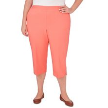 Plus Size Alfred Dunner Pull-On Button Cuff Beach Capri Pants Alfred Dunner