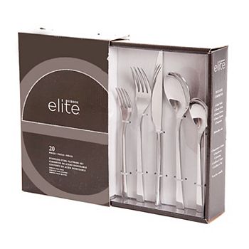 Gibson Elite Sparland Forged Stainless Steel Flatware Silverware Set, 20 Piece Gibson