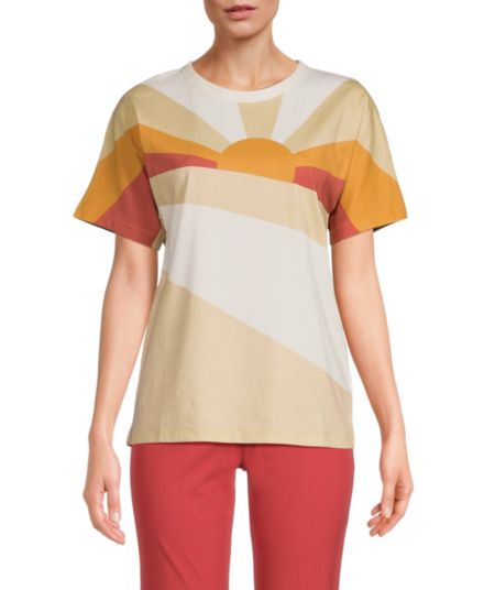 Хлопковая футболка Soleil с цветными блоками Pima Faherty