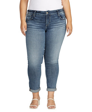 Плюс размер Зауженные джинсы Girlfriend со средней посадкой Silver Jeans Co.