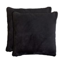 Black Faux Fur Throw Pillows 2-piece Set Unbranded