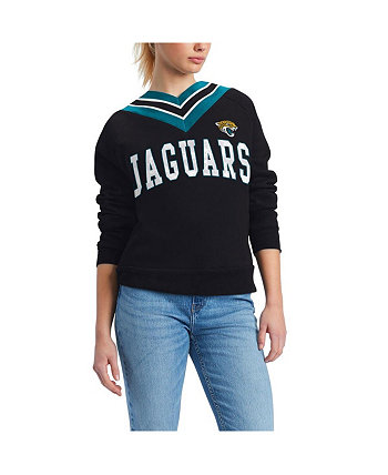 Черный женский пуловер с v-образным вырезом Jacksonville Jaguars Heidi Tommy Hilfiger