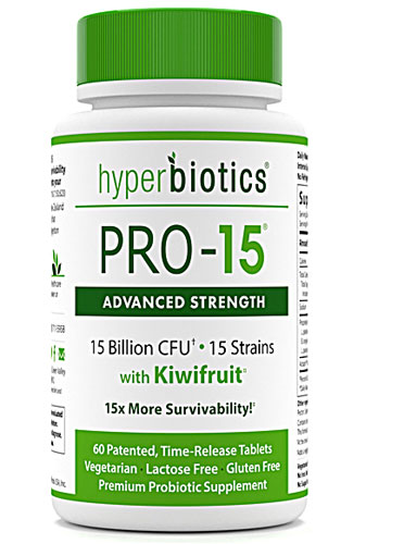 Hyperbiotics PRO-15 Advanced Strength Probiotics -- 15 миллиардов КОЕ - 60 таблеток с замедленным высвобождением Hyperbiotics