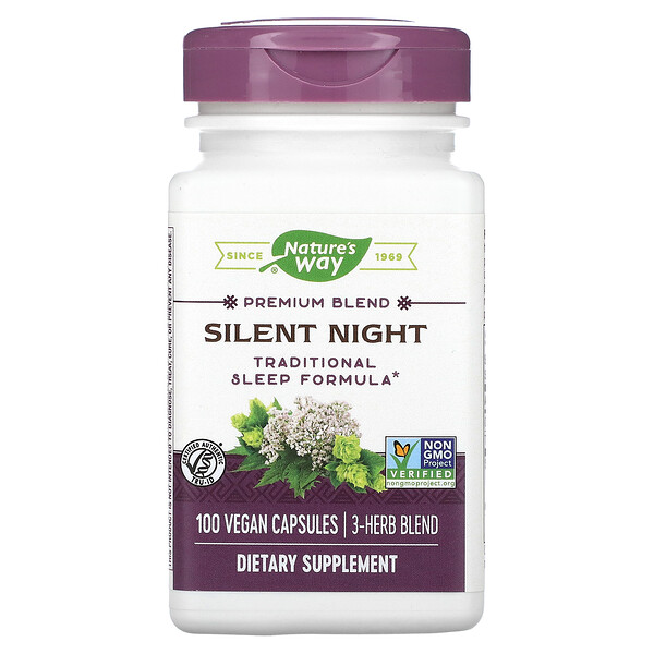 Silent Night, Традиционная формула для сна - 100 веганских капсул - Nature's Way Nature's Way