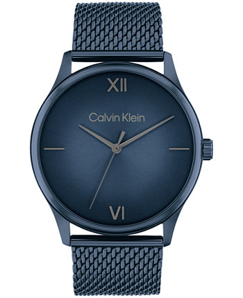 Мужские часы Ascend синие с сетчатым браслетом из нержавеющей стали, 43 мм Calvin Klein
