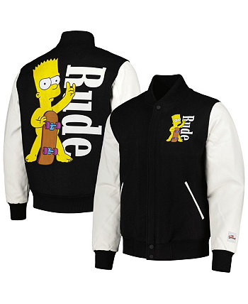 Мужская черная университетская куртка с молнией во всю длину The Simpsons Rude Freeze Max