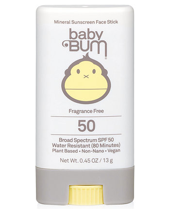 Baby Bum SPF 50 Минеральный солнцезащитный крем для лица, 0,45 унции. Sun Bum