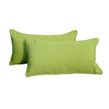 11.81&#34;*21.65&#34; Set Of 2 Solid Color Woven Rectangular Outdoor Lumbar Pillow Abrihome