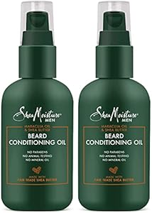 SheaMoisture Beard Conditioning Oil for Men, Beard Oil with Coconut Oil, Olive Oil, Maracuja Oil & Shea Butter to Moisturize & Soften, Beard Conditioner & Detangler, Pack of 2-3.2 Fl Oz Ea SheaMoisture