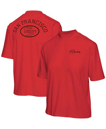 Женская футболка Scarlet San Francisco 49ers с коротким рукавом и воротником-стойкой Junk Food
