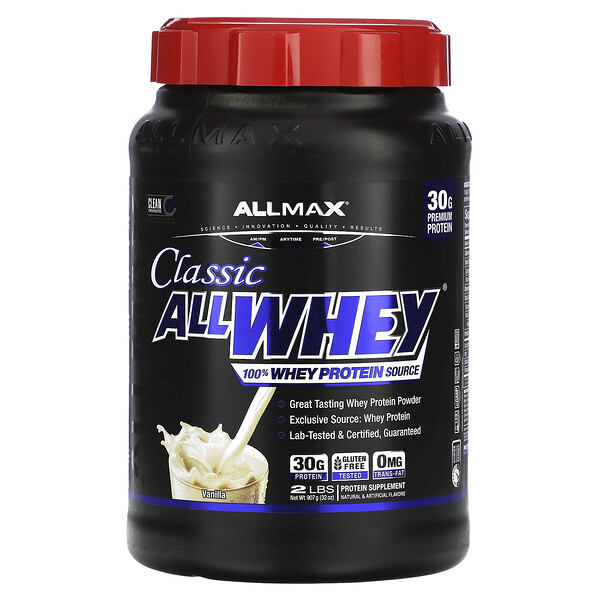 Classic AllWhey, 100% Вей Протеин, Ваниль, 907 г - ALLMAX ALLMAX