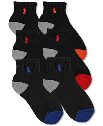 6-ПК. Низкие носки до четверти с цветными блоками, для маленьких и больших мальчиков Ralph Lauren