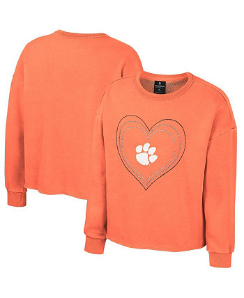 Оранжевый флисовый пуловер с круглым вырезом для больших девочек Clemson Tigers Audrey и толстовка с круглым вырезом Colosseum