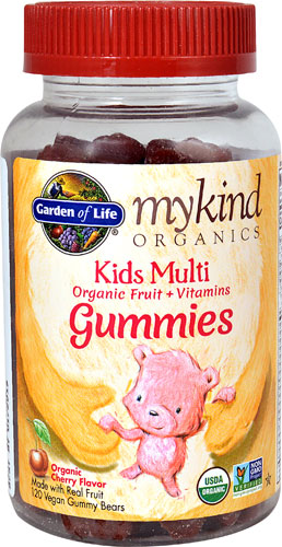 Mykind Organics Kids Multi Gummies Organic Cherry — 120 веганских жевательных конфет Garden of Life