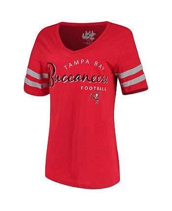 Красная женская футболка Tampa Bay Buccaneers Triple Play с v-образным вырезом Touch