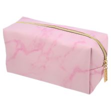 Makeup Bag Marble Cosmetic Travel Bag Make Up Brush Organizer Bag Storage For Women 7&#34;x3&#34;x4&#34; Unique Bargains