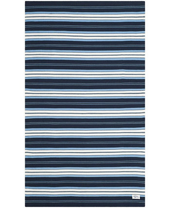 Leopold Stripe LRL2462A Темно-синий коврик размером 4 х 6 футов для улицы LAUREN Ralph Lauren