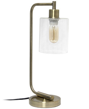 Modern Iron Desk Lamp with Glass Shade, Antique Brass LALIA HOME