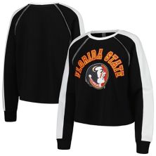 Women's Gameday Couture Black Florida State Seminoles Blindside RaglanÂ Cropped Pullover Sweatshirt Gameday Couture