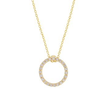 Ожерелье с подвеской в виде круга из желтого золота 18 карат с бриллиантом Roberto Coin